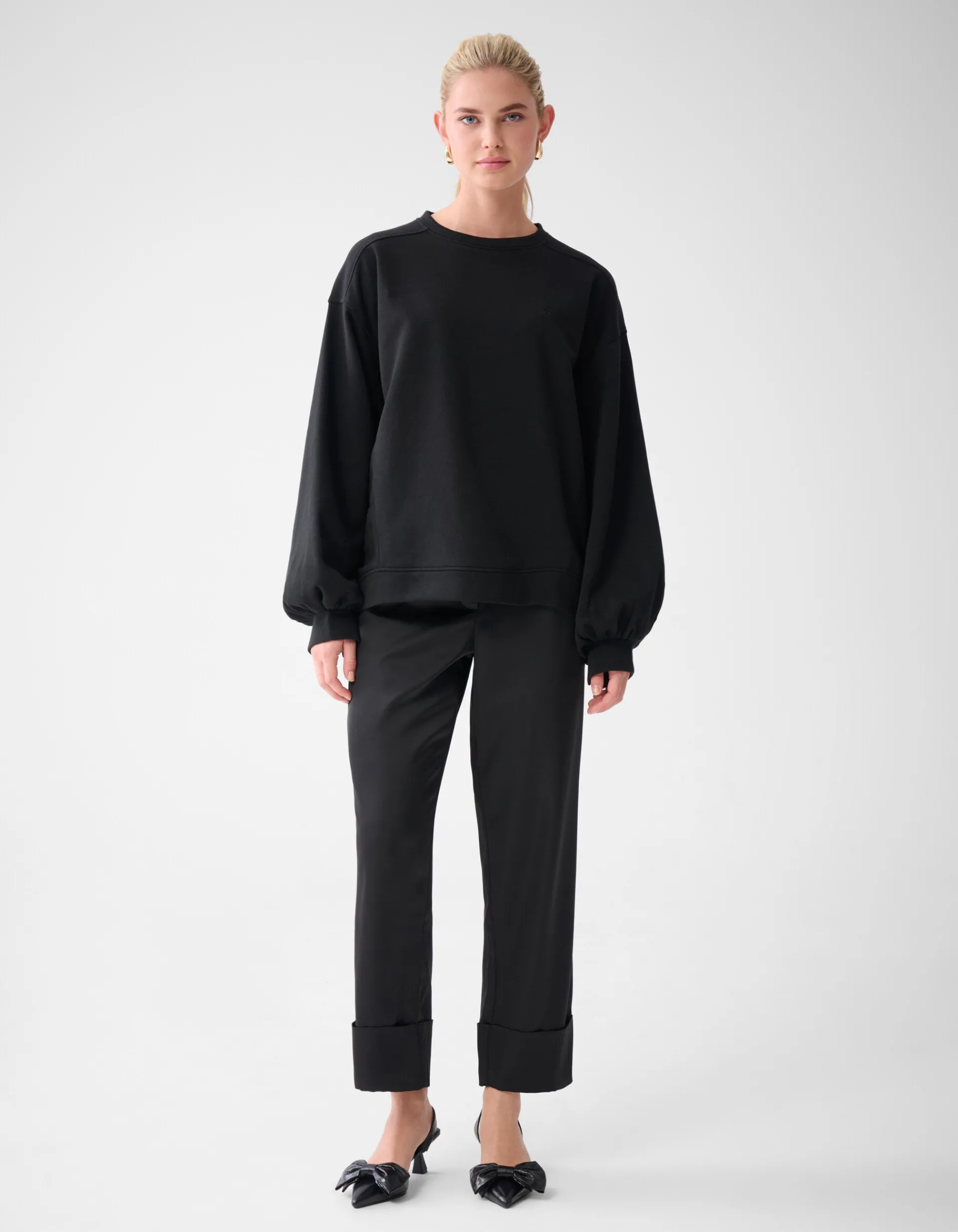 Shoeby Poff Sleeve Sweater Zwart By Lonneke<DAMES Truien En Sweaters