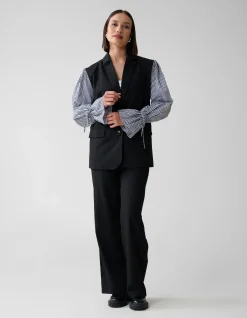 Shoeby Poplin Sleeve Blazer Zwart<DAMES Blazers