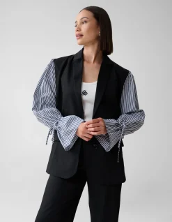 Shoeby Poplin Sleeve Blazer Zwart<DAMES Blazers