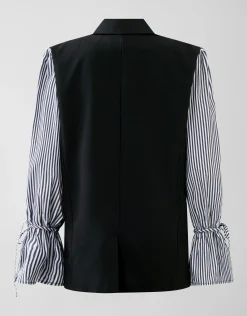 Shoeby Poplin Sleeve Blazer Zwart<DAMES Blazers