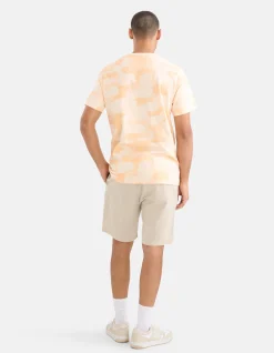Shoeby Printed Camo T-shirt Oranje<Heren T-Shirts En Polo's