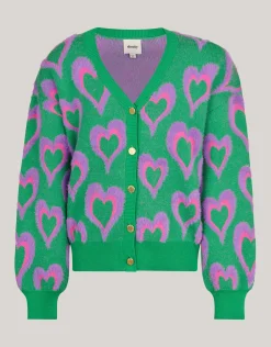 Shoeby Printed Cardigan Groen< Gebreide Truien