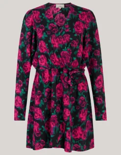 Shoeby Printed Crinkle Jurk Zwart<DAMES Jurken