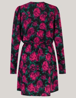 Shoeby Printed Crinkle Jurk Zwart<DAMES Jurken