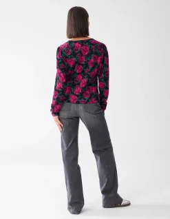 Shoeby Printed Crinkle Top Zwart<DAMES Tops