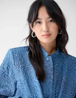 Shoeby Printed Denim Bomber Donkerblauw<DAMES Jacks