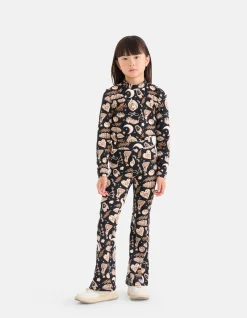 Shoeby Printed Flared Broek Bruin< Broeken