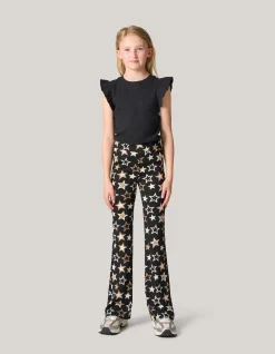 Shoeby Printed Flared Legging Zwart< Broeken