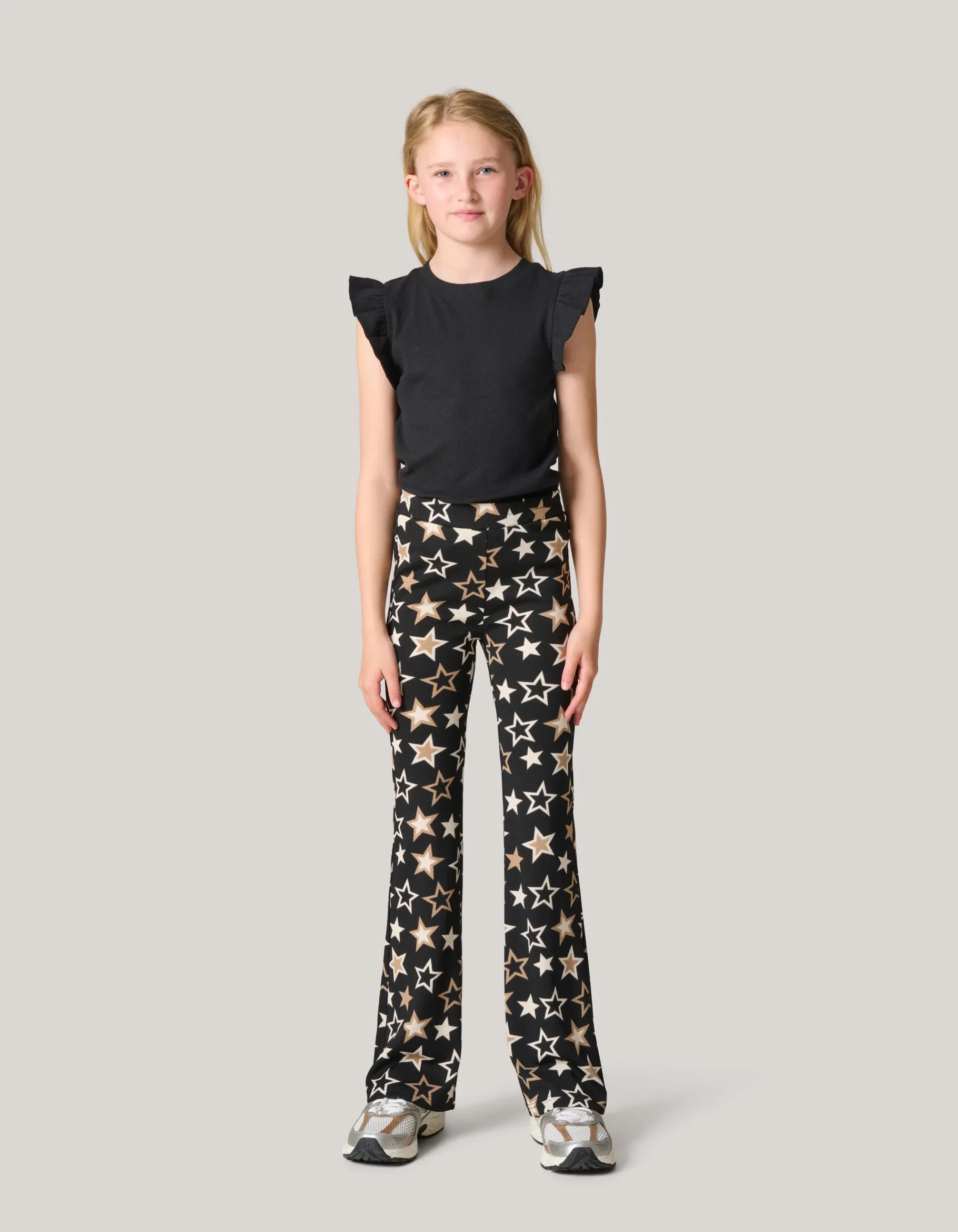 Shoeby Printed Flared Legging Zwart< Broeken