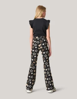 Shoeby Printed Flared Legging Zwart< Broeken
