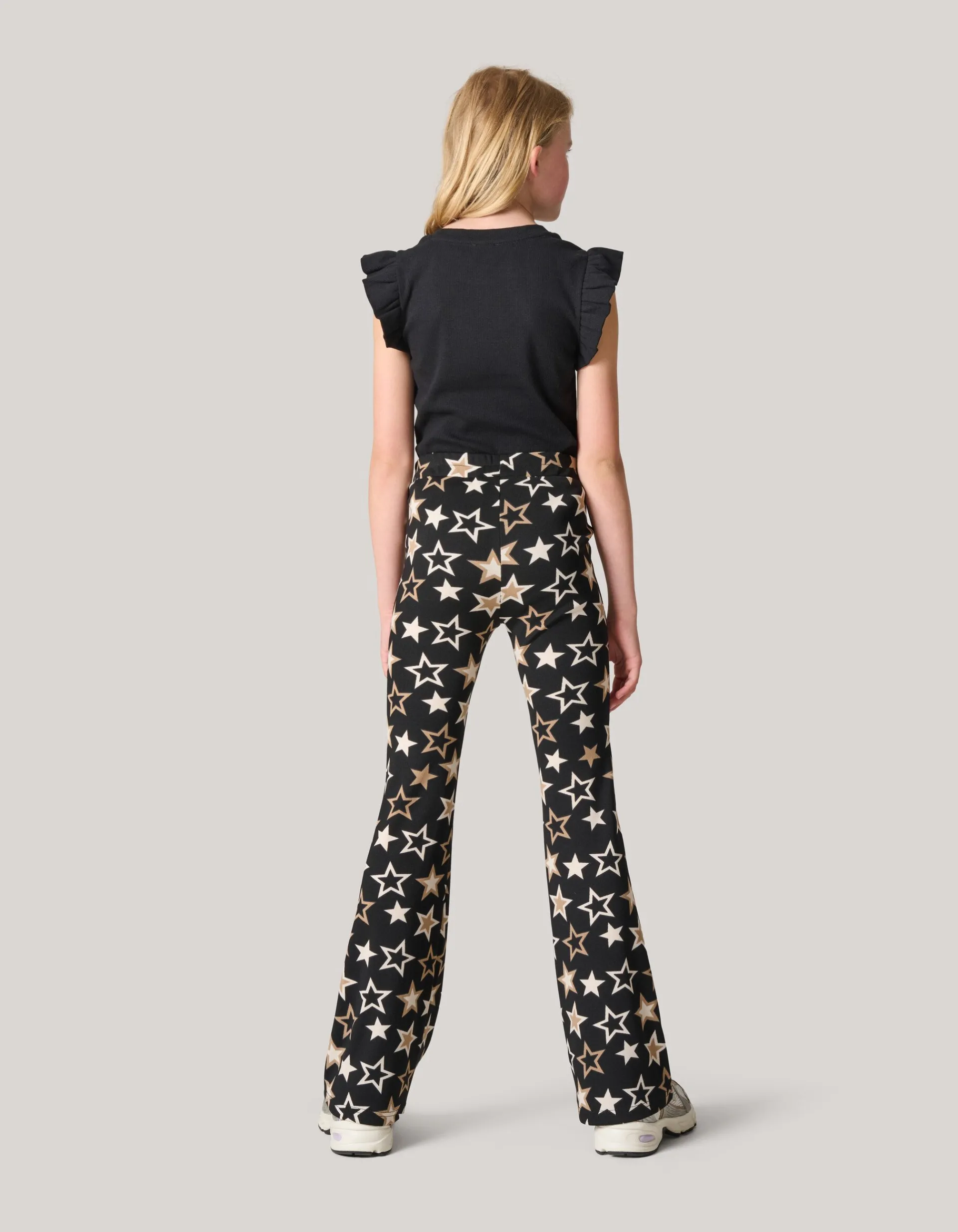 Shoeby Printed Flared Legging Zwart< Broeken
