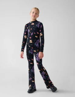Shoeby Printed Flared Legging Zwart< Broeken