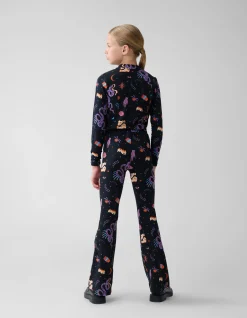Shoeby Printed Flared Legging Zwart< Broeken