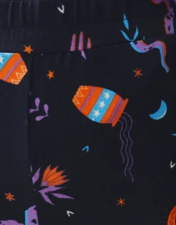 Shoeby Printed Flared Legging Zwart< Broeken