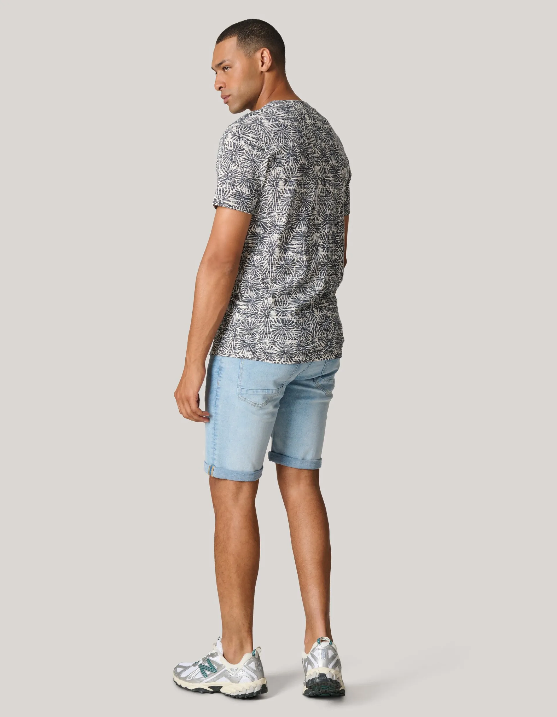 Shoeby Printed Flower T-shirt Zwart<Heren T-Shirts En Polo's