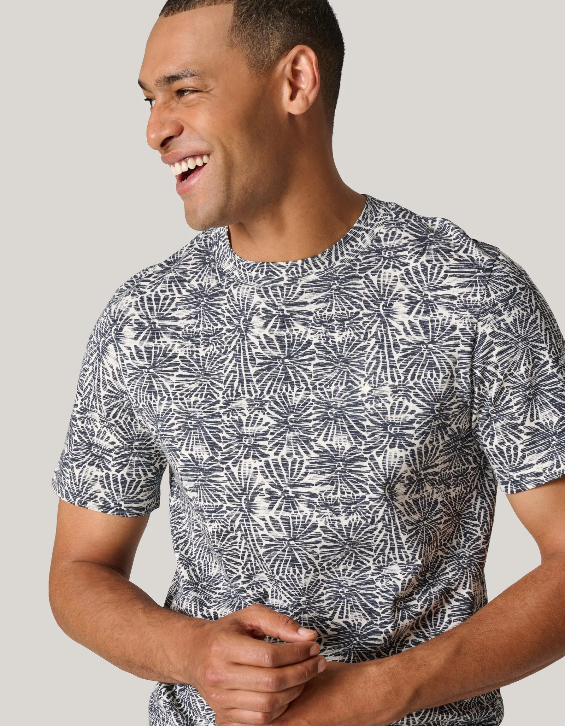 Shoeby Printed Flower T-shirt Zwart<Heren T-Shirts En Polo's