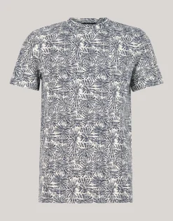 Shoeby Printed Flower T-shirt Zwart<Heren T-Shirts En Polo's