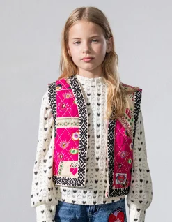 Shoeby Printed Gilet Roze By Lizzy< Gilets|Jassen