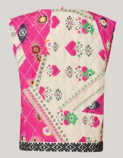 Shoeby Printed Gilet Roze By Lizzy< Gilets|Jassen