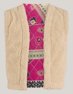 Shoeby Printed Gilet Roze By Lizzy< Gilets|Jassen