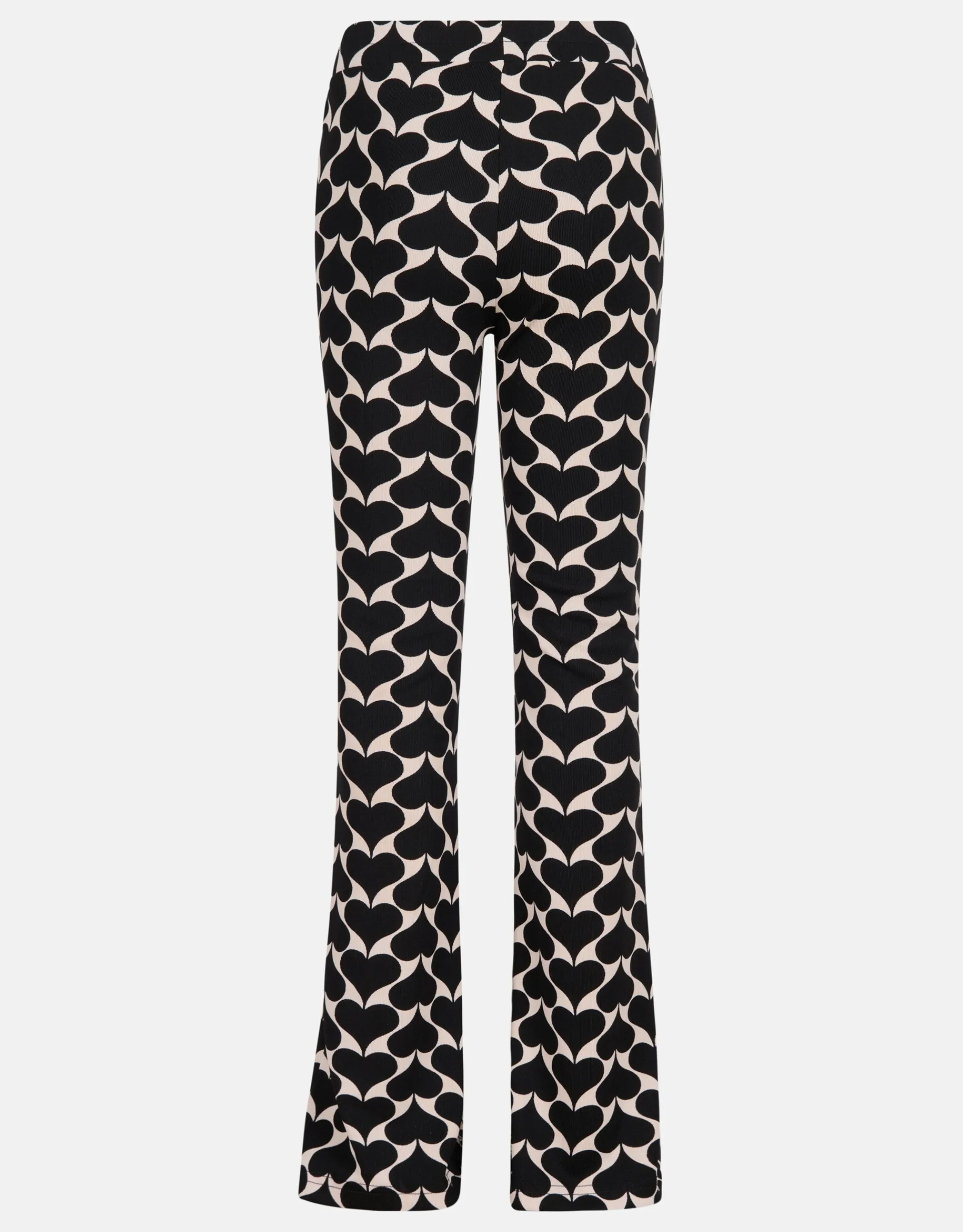Shoeby Printed Heart Split Flair Broek Zwart< Broeken