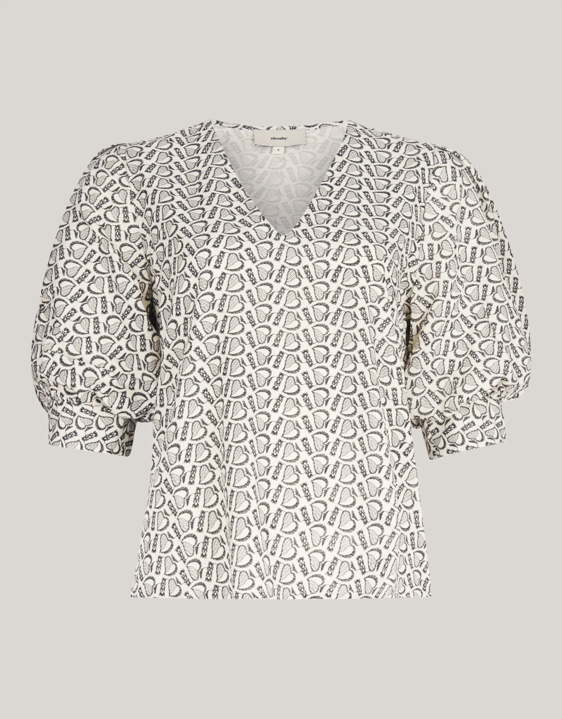 Shoeby Printed Heart Top Wit<DAMES Tops
