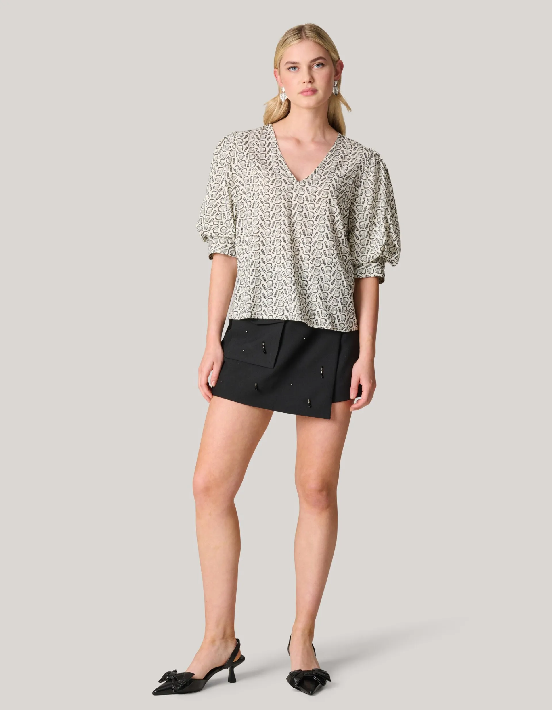 Shoeby Printed Heart Top Wit<DAMES Tops