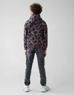 Shoeby Printed Hoodie Donkerroze< Gebreide Truien|Hoodies