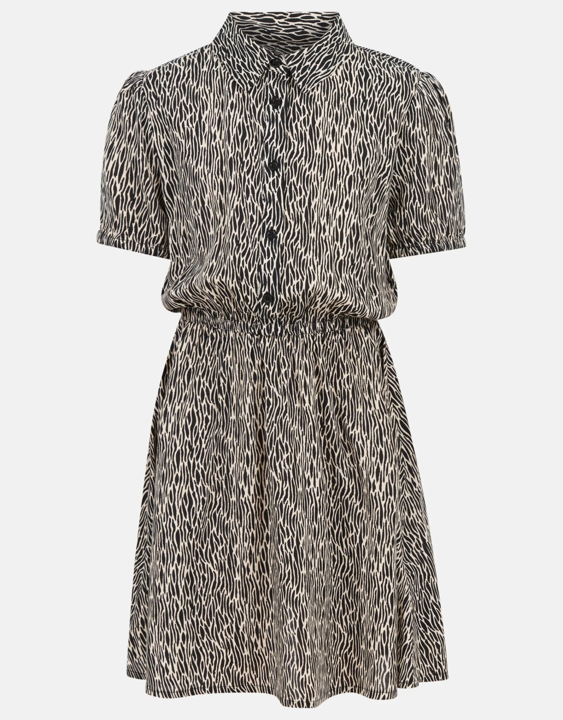 Shoeby Printed Jurk Zwart/Wit< Jurken