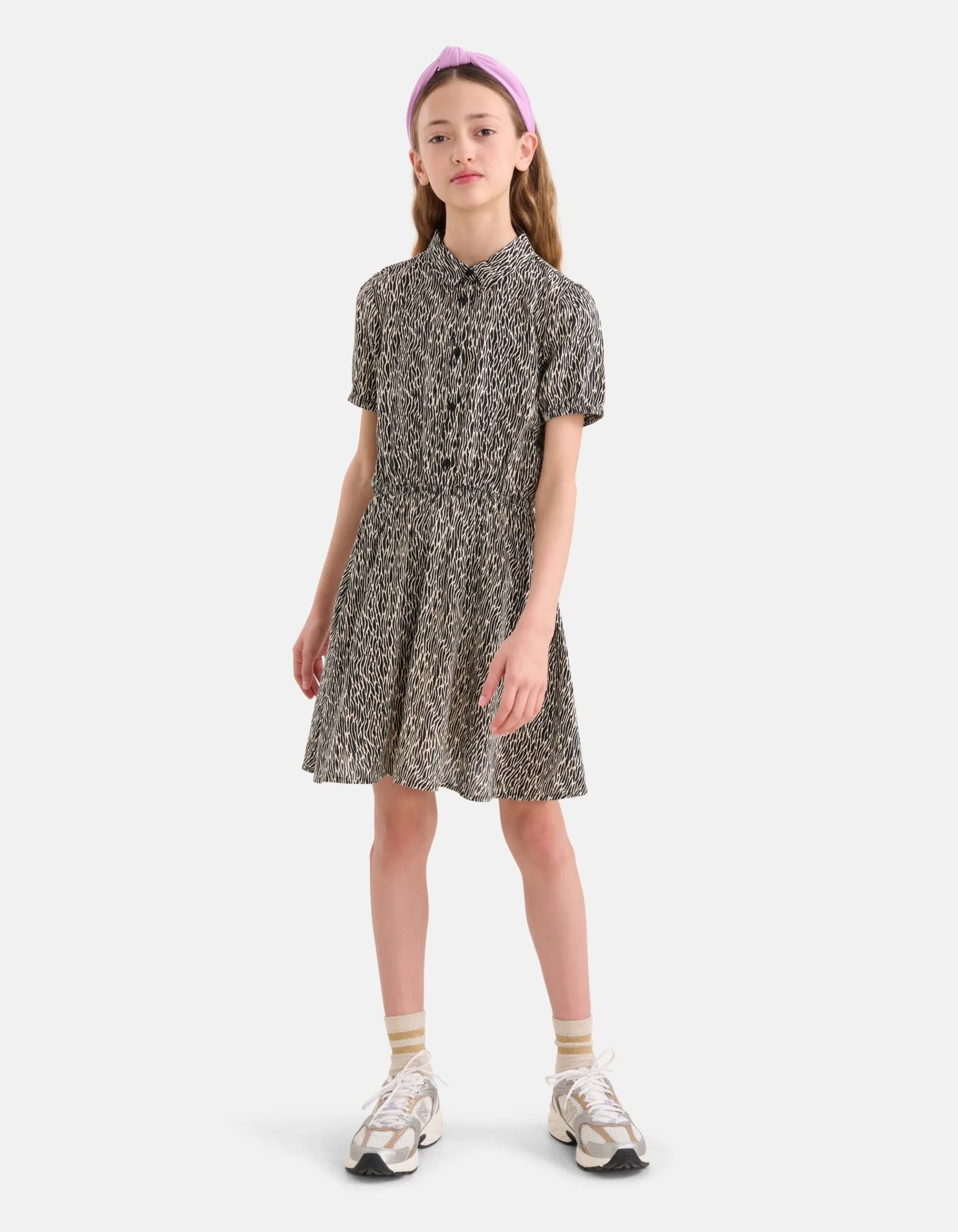 Shoeby Printed Jurk Zwart/Wit< Jurken