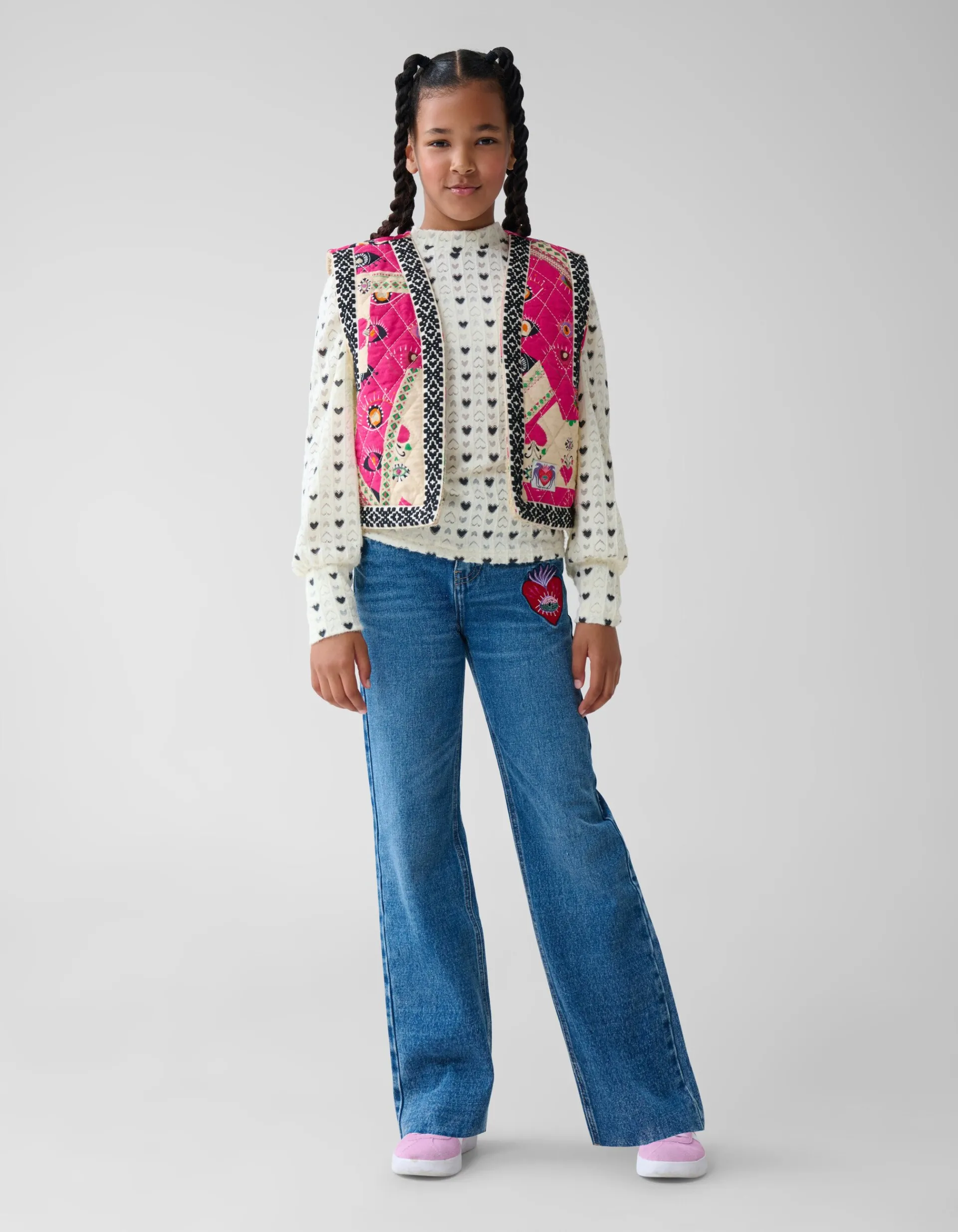 Shoeby Printed Longsleeve Wit By Lizzy< T-Shirts|Tops Lange Mouw