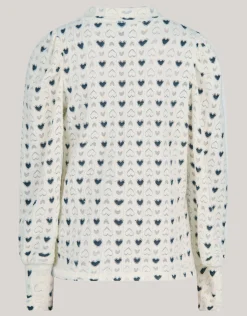 Shoeby Printed Longsleeve Wit By Lizzy< T-Shirts|Tops Lange Mouw