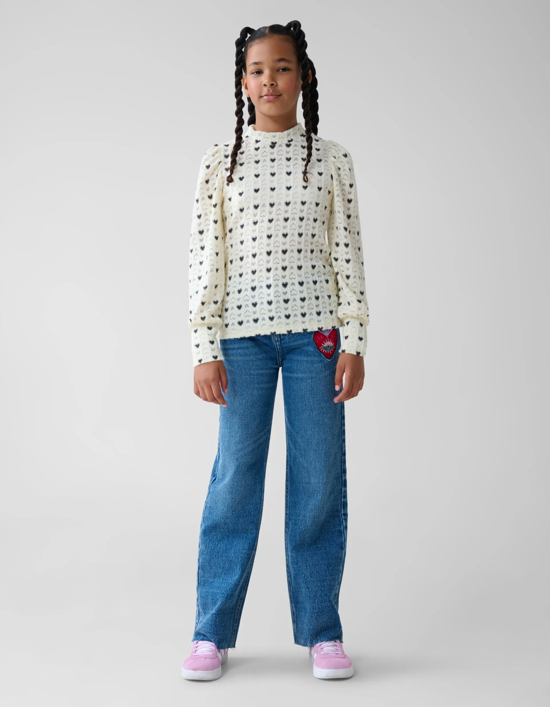 Shoeby Printed Longsleeve Wit By Lizzy< T-Shirts|Tops Lange Mouw