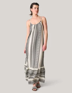 Shoeby Printed Maxi Jurk Gebroken Wit/Zwart<DAMES Jurken