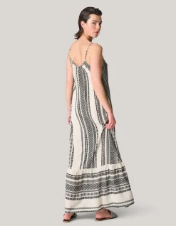 Shoeby Printed Maxi Jurk Gebroken Wit/Zwart<DAMES Jurken