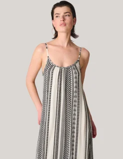 Shoeby Printed Maxi Jurk Gebroken Wit/Zwart<DAMES Jurken