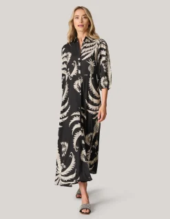 Shoeby Printed Maxi Jurk Zwart/Wit<DAMES Jurken