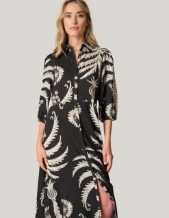 Shoeby Printed Maxi Jurk Zwart/Wit<DAMES Jurken