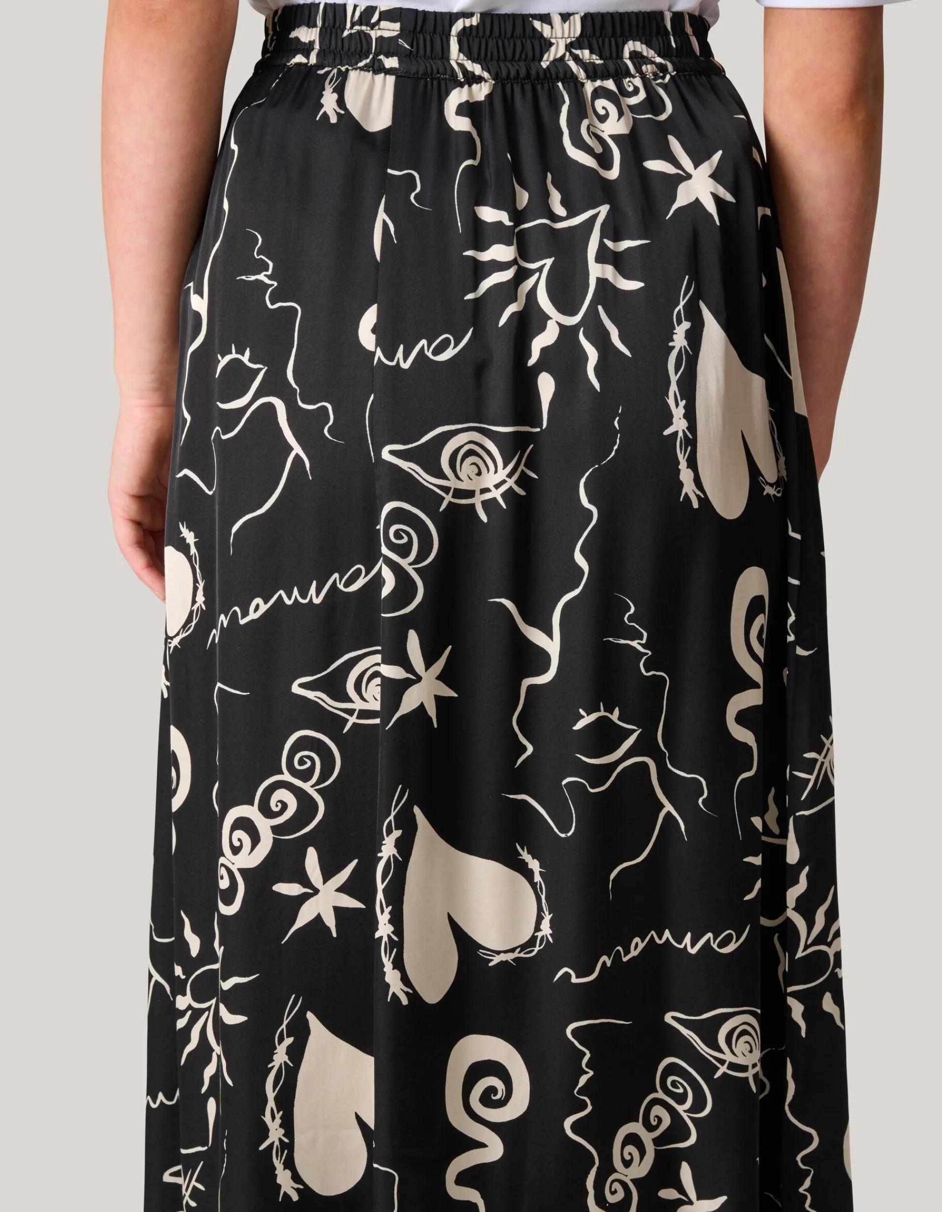 Shoeby Printed Maxi Rok Zwart<DAMES Rokken
