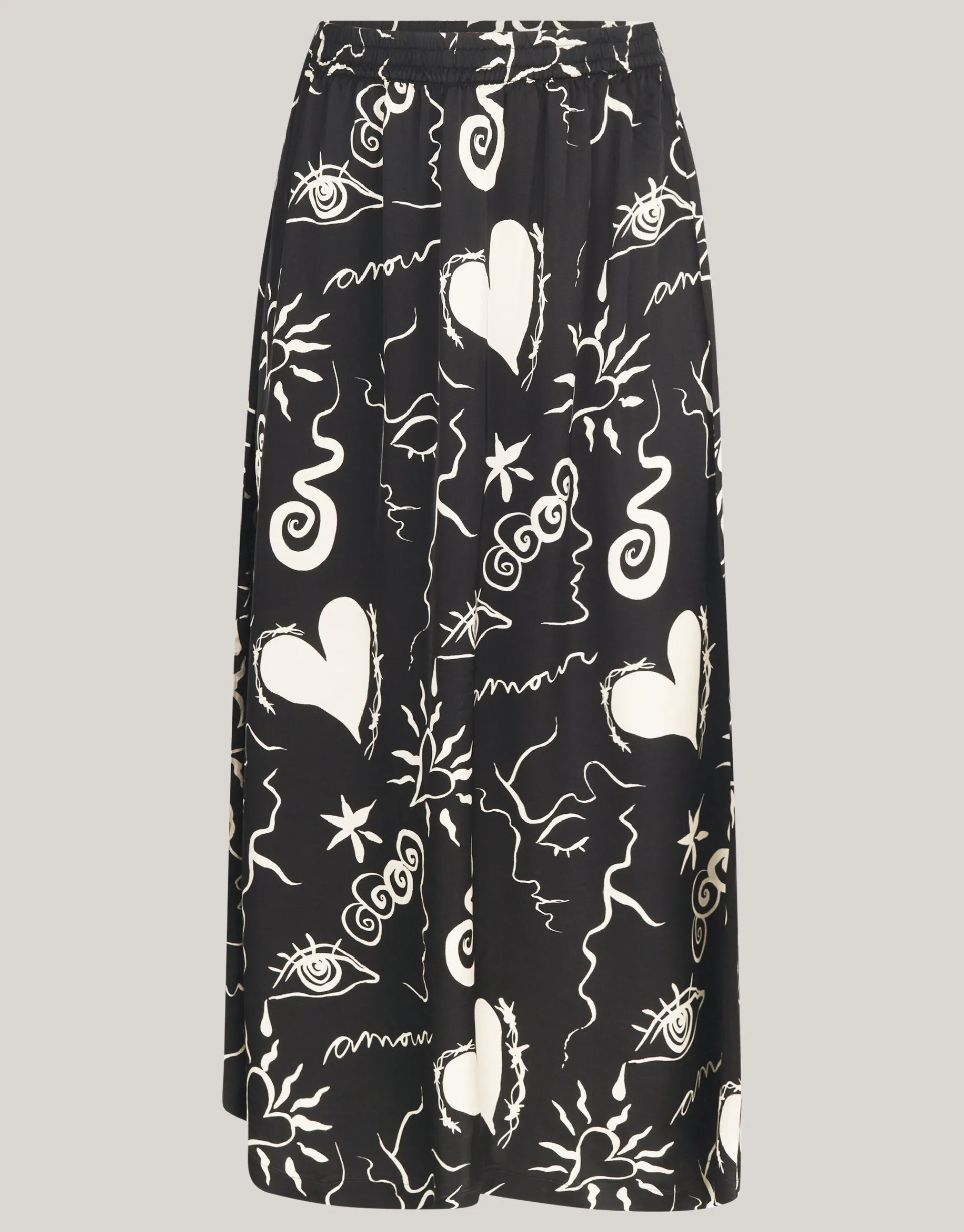 Shoeby Printed Maxi Rok Zwart<DAMES Rokken