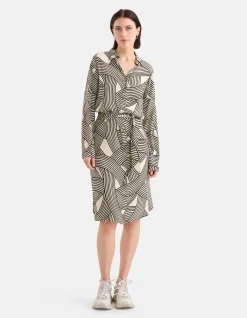 Shoeby Printed Midi Jurk Gebroken Wit<DAMES Jurken