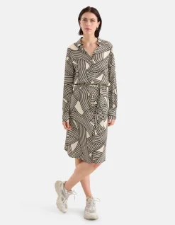 Shoeby Printed Midi Jurk Gebroken Wit<DAMES Jurken