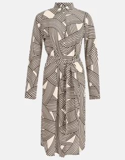 Shoeby Printed Midi Jurk Gebroken Wit<DAMES Jurken