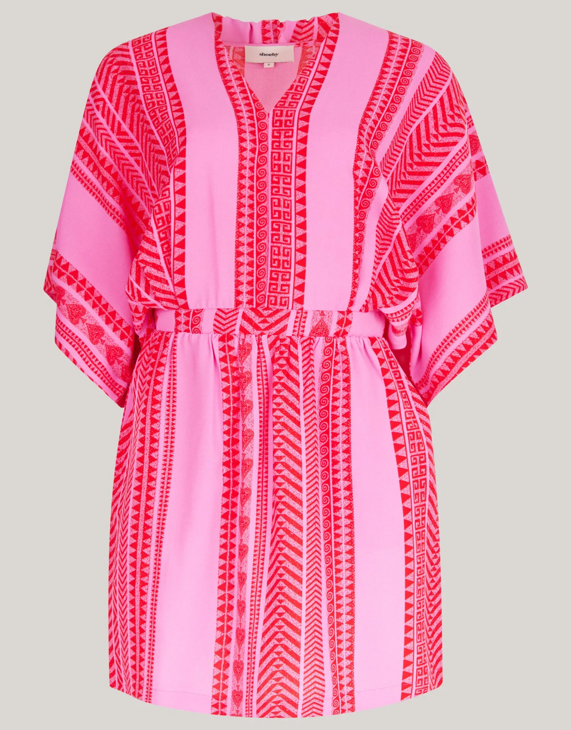 Shoeby Printed Mini Jurk Roze<DAMES Jurken