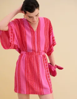 Shoeby Printed Mini Jurk Roze<DAMES Jurken