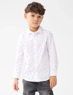 Shoeby Printed Overhemd Wit< Overhemden