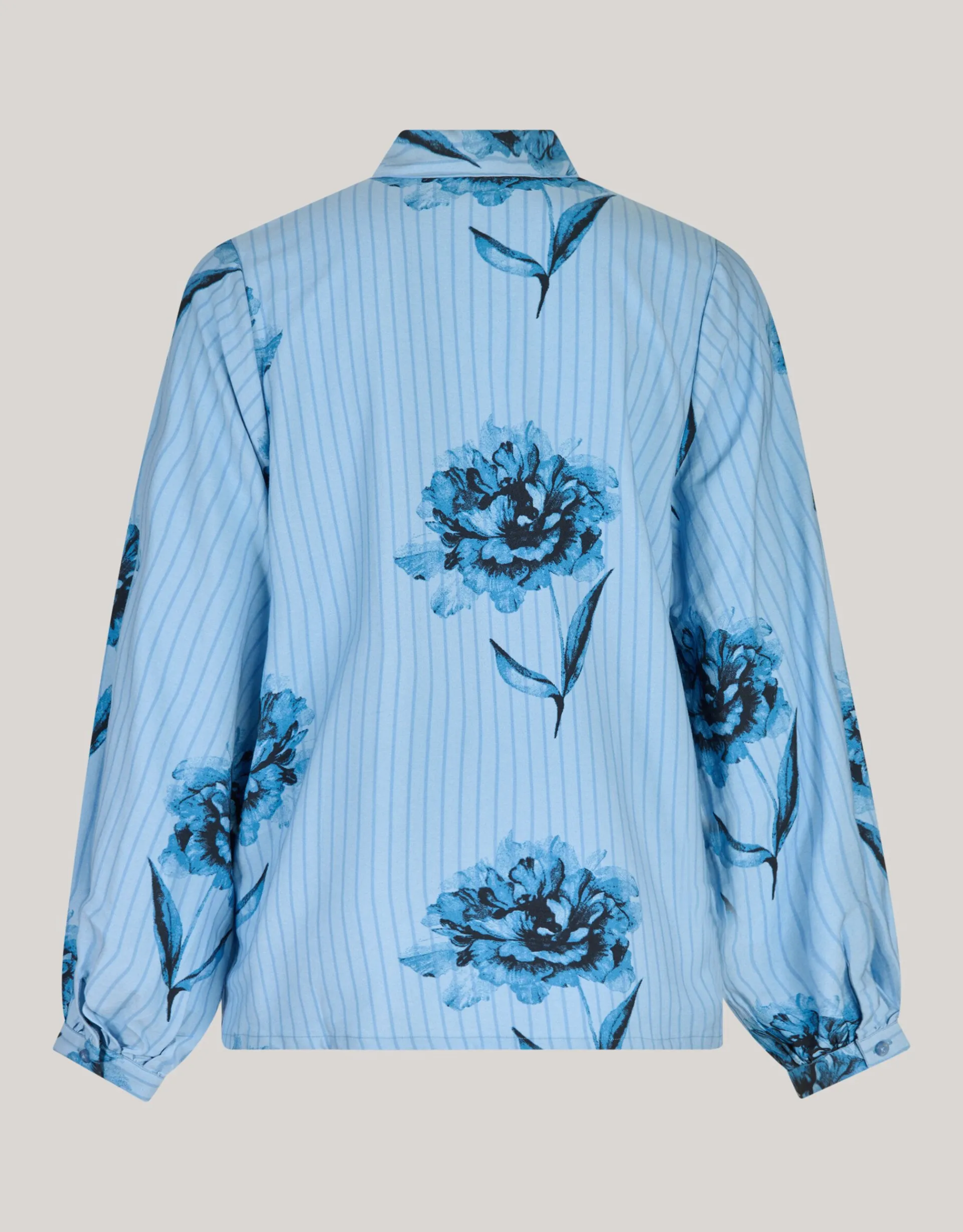 Shoeby Printed Pinstripe Blouse Blauw By Mieke<DAMES Blouses