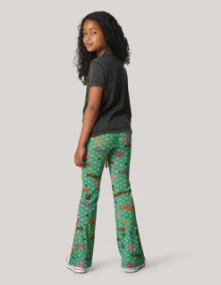 Shoeby Printed Rib Flared Legging Groen< Broeken