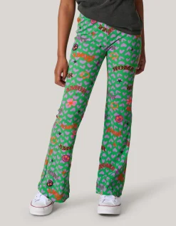 Shoeby Printed Rib Flared Legging Groen< Broeken