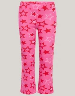 Shoeby Printed Rib Flared Legging Roze< Broeken
